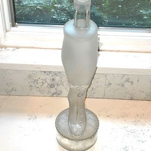 Victorian Era French Glass Lady’s Button Shoe Soap Bottle by Legras & Cie Depose